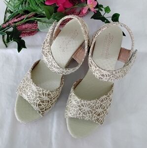 Womens Zhanfei  Elegant Wedge Lace  Heel Sandals